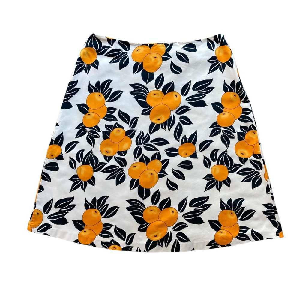 TOAST UK Orange Print A Line Cotton Skirt Size UK 12/ US 8